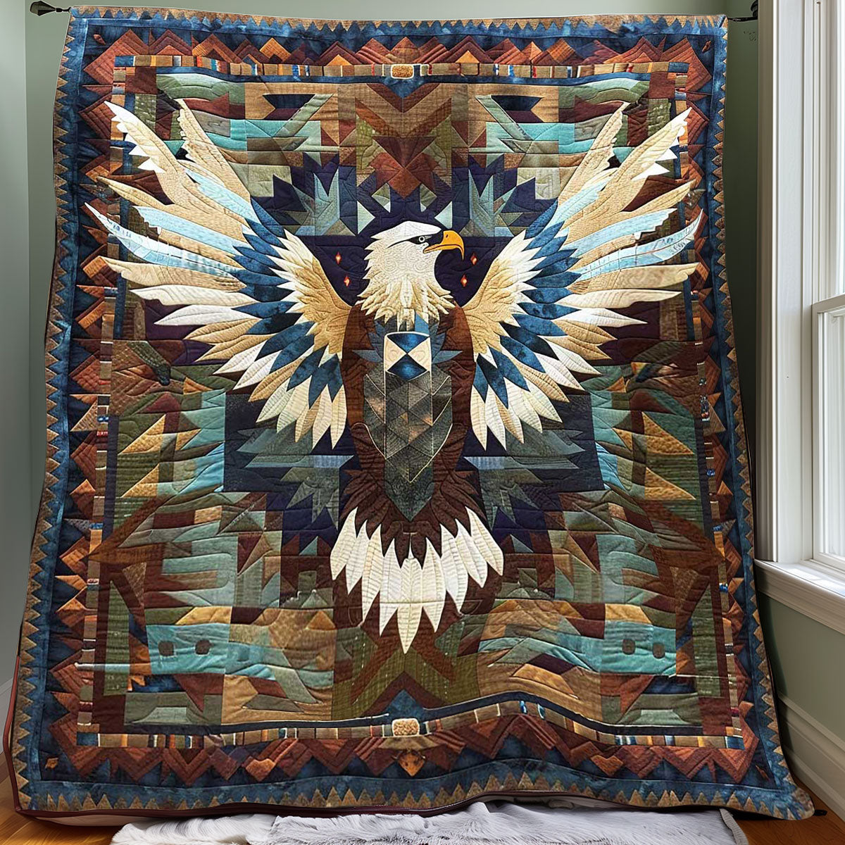 Eagle Native American Pattern Print Floor Mat main image 1