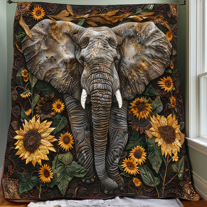 Elephant And Sunflowers XR2007010CL Quilt