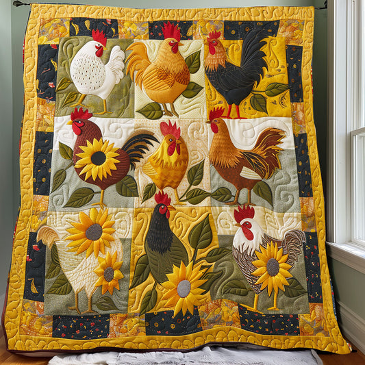 Exquisite Sunrise Chickens XR2907024CL Quilt