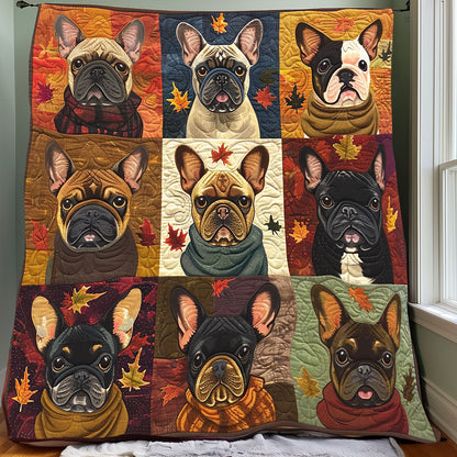 Fall French Bulldogs XR3107005CL Quilt