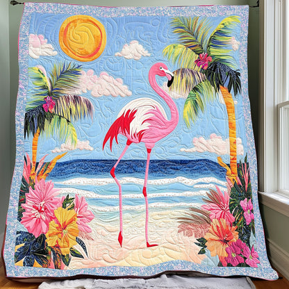 Flamingo Go To The Beach XR0608043CL Quilt