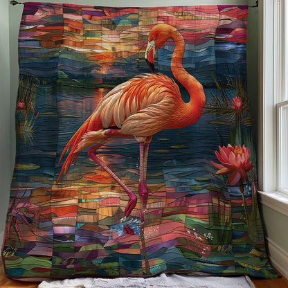 Flamingos Foraging For Food WO3007009CL Quilt