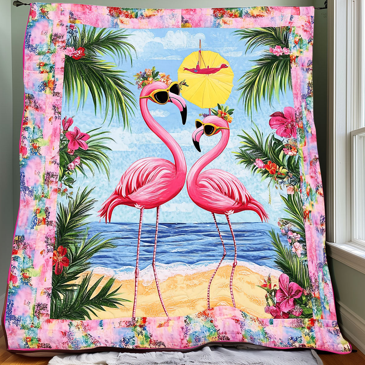 Flamingos Love Summer XR0608044CL Quilt