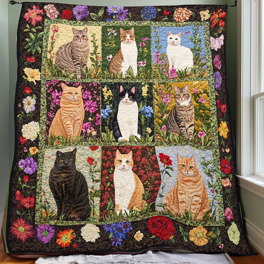 Floral Cats XR0708002CL Quilt