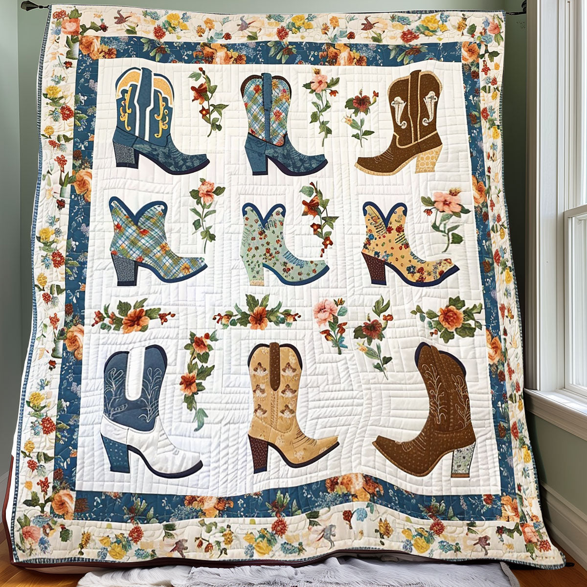 Floral Cowboy Boots XR1406006CL Quilt