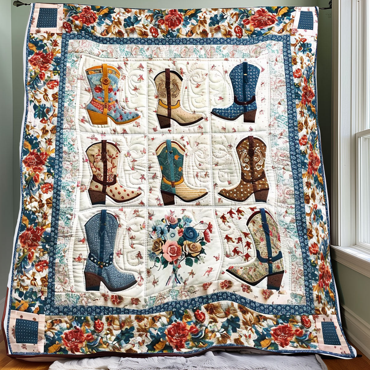 Floral Cowboy Boots XR1706001CL Quilt