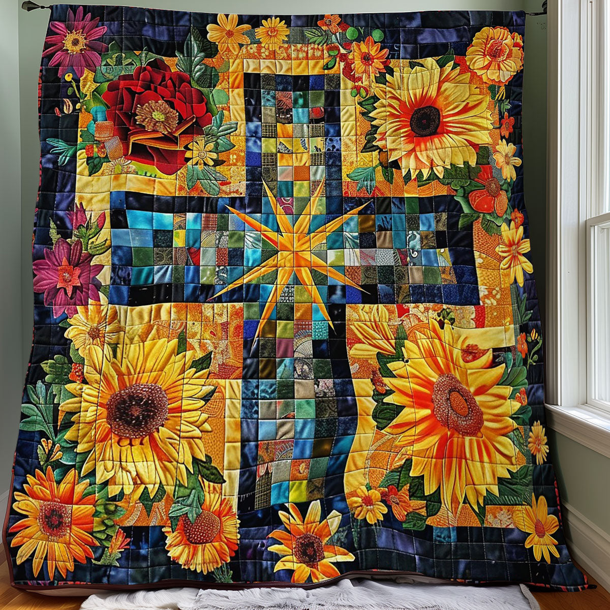 Floral Cross WO0808020CL Quilt