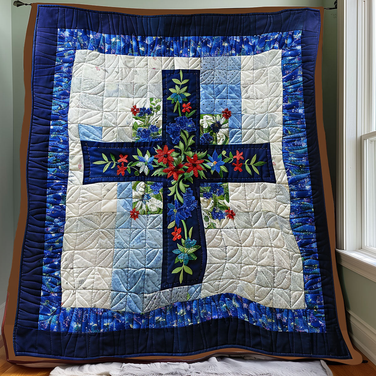 Floral Cross XR2406008CL Quilt