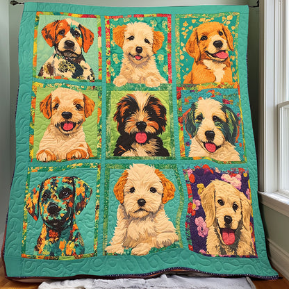 Floral Dogs XR0508050CL Quilt