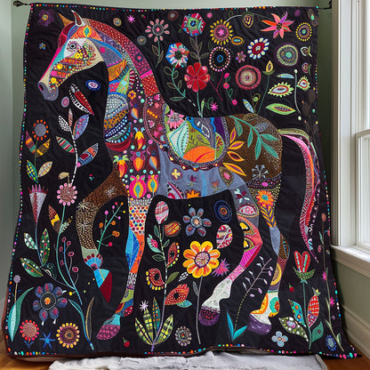 Floral Horse XR1207005CL Quilt