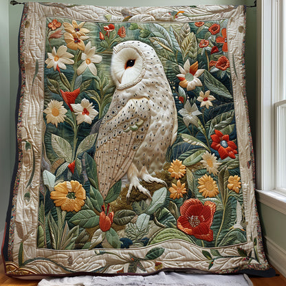 Floral White Owl XR0908015CL Quilt