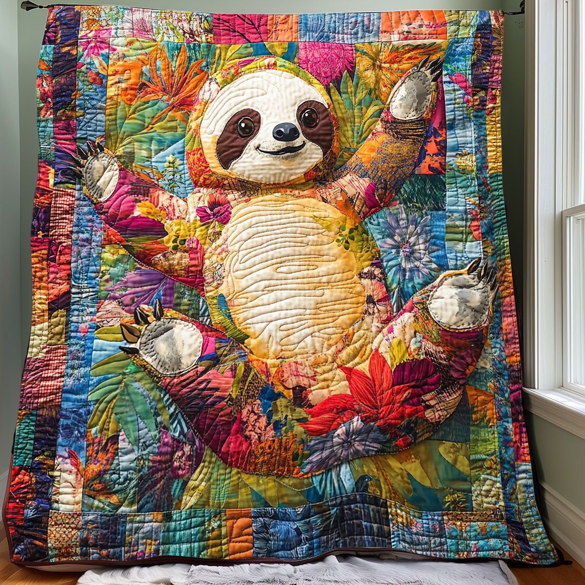 Funny Baby Sloth XR3107049CL Quilt