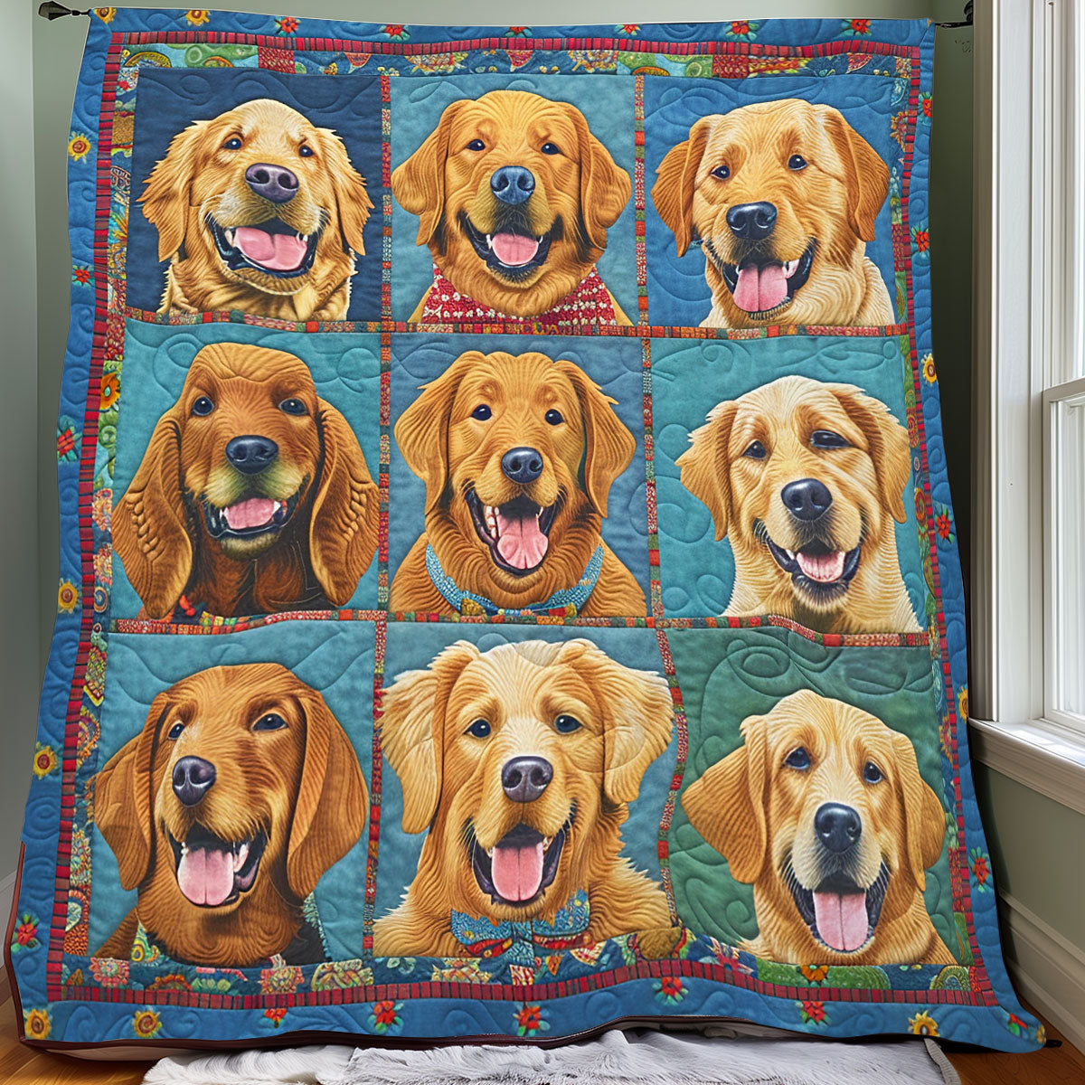 Golden Retriever Portrait XR0307009CL Quilt