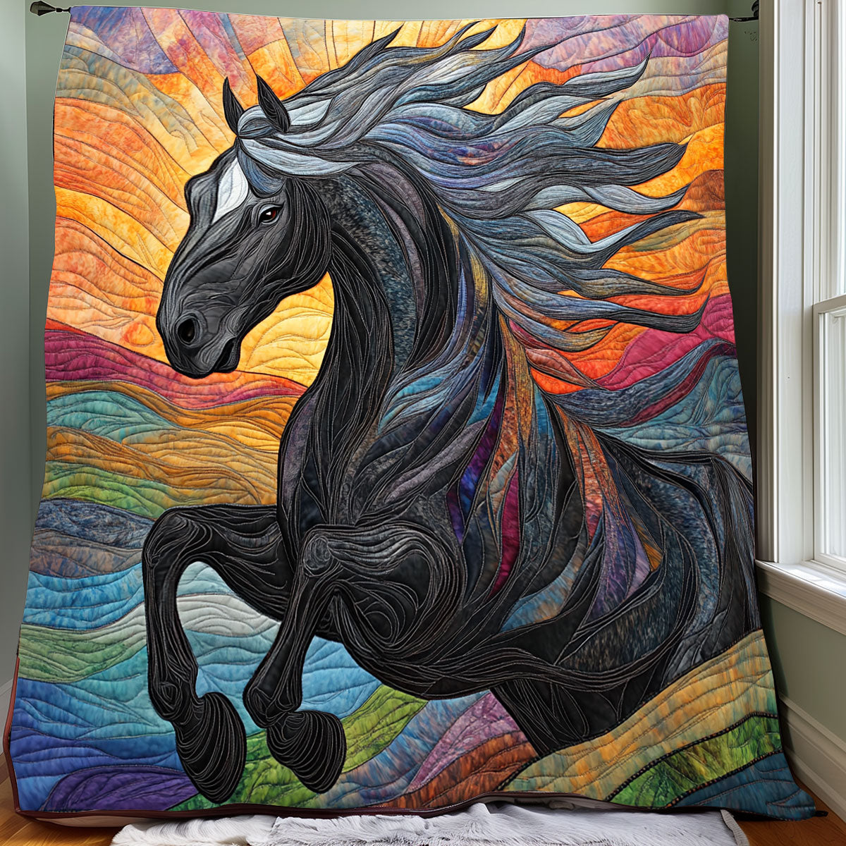 Gray Mane Horse XR0808031CL Quilt