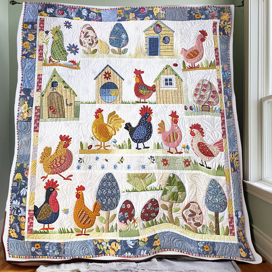 Happy Chickens XR1006020CL Quilt