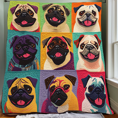 Happy Pugs XR0108027CL Quilt