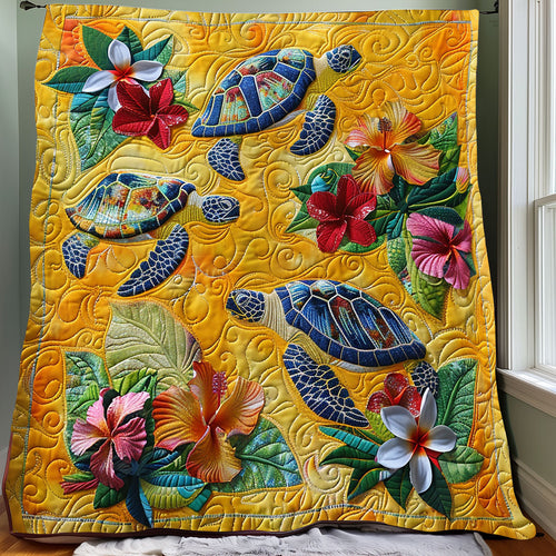 Hibicus Flower And Turtles XR1308048CL Quilt