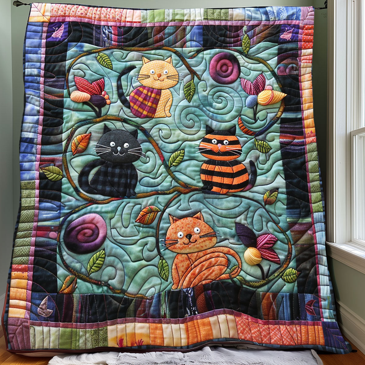 Hide And Seek Cats XR3007012CL Quilt