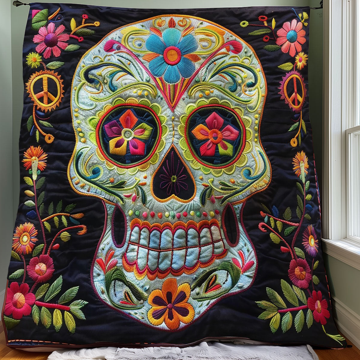 Hippie Skull WO0808005CL Quilt