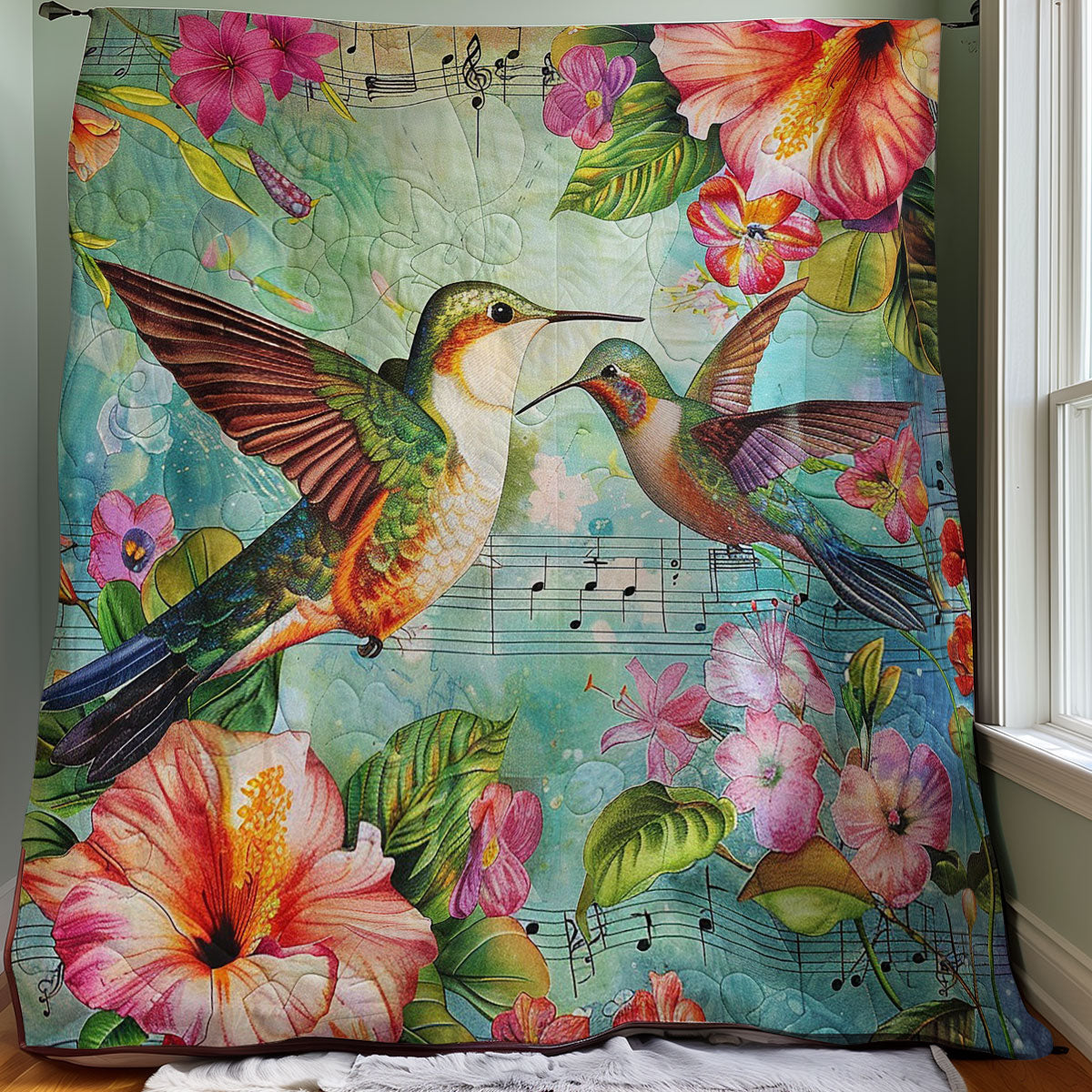 HummingBirds And Music WO3007006CL Quilt