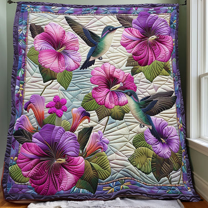 Hummingbird And Flowers XR0807009CL Quilt