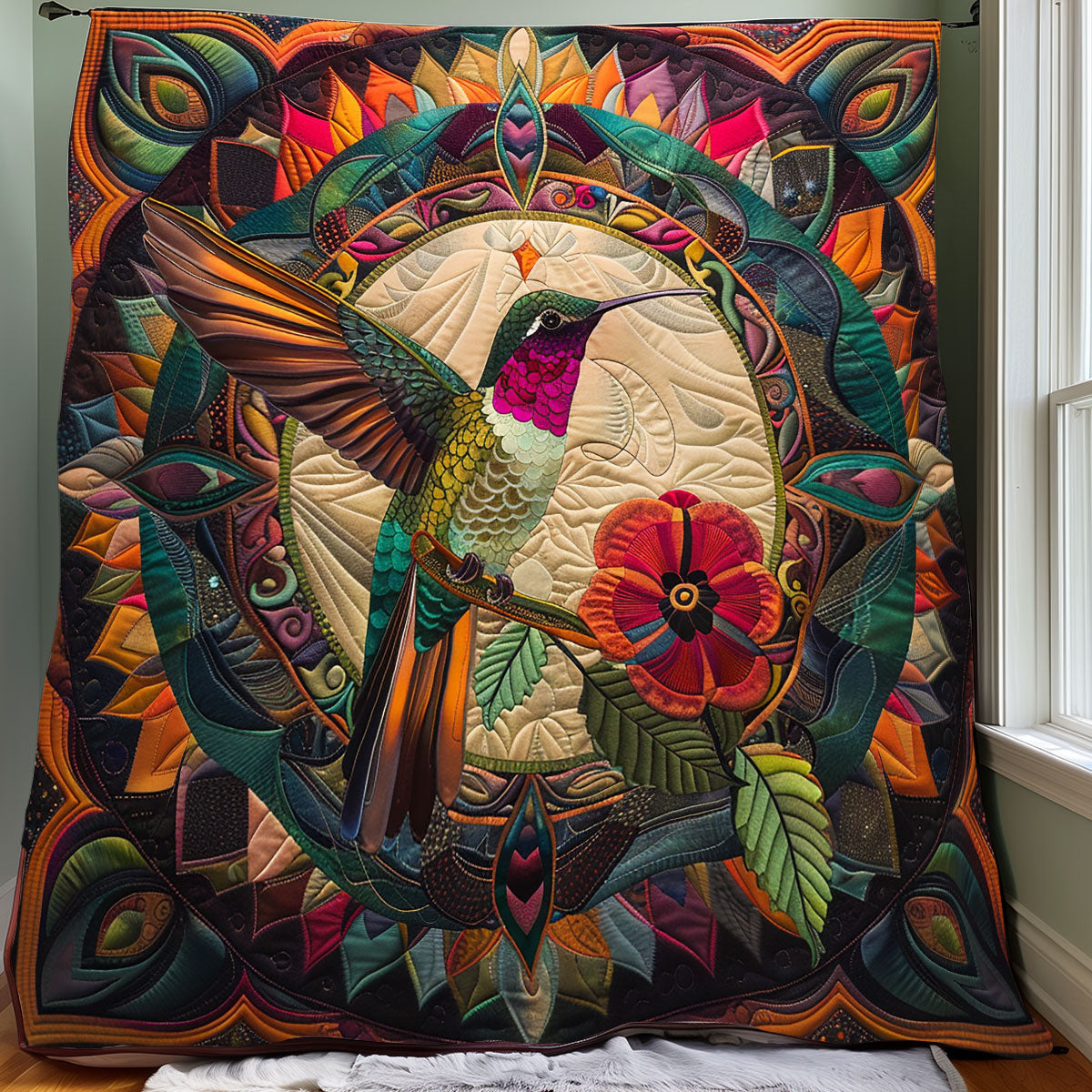 Mandala Hummingbird XR2207006CL Quilt