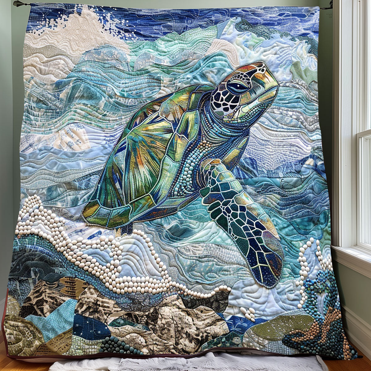 Marine Life Turtle XR0808060CL Quilt