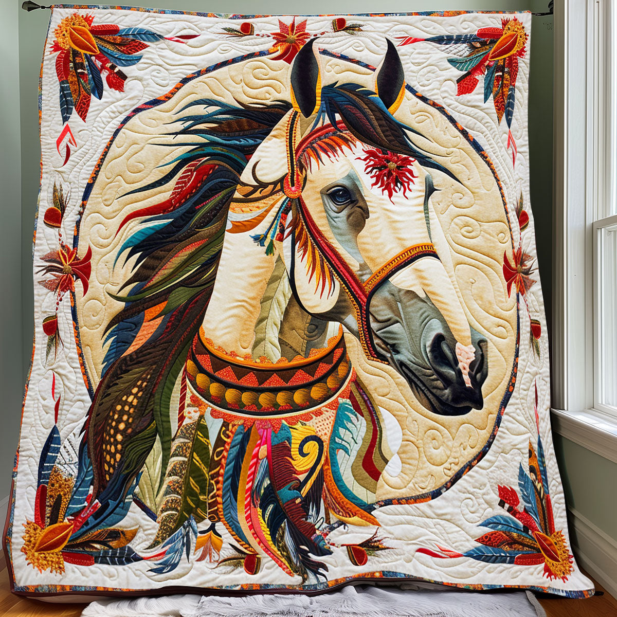 Native American Horse XR0807030CL Quilt