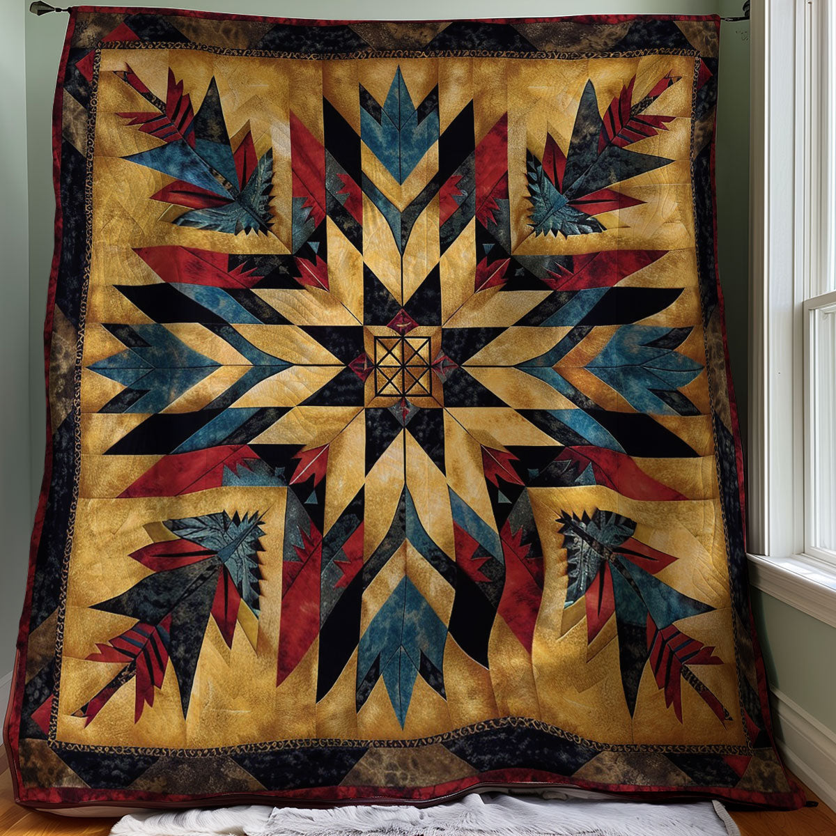 Native Feather Partten WO2707009CL Quilt