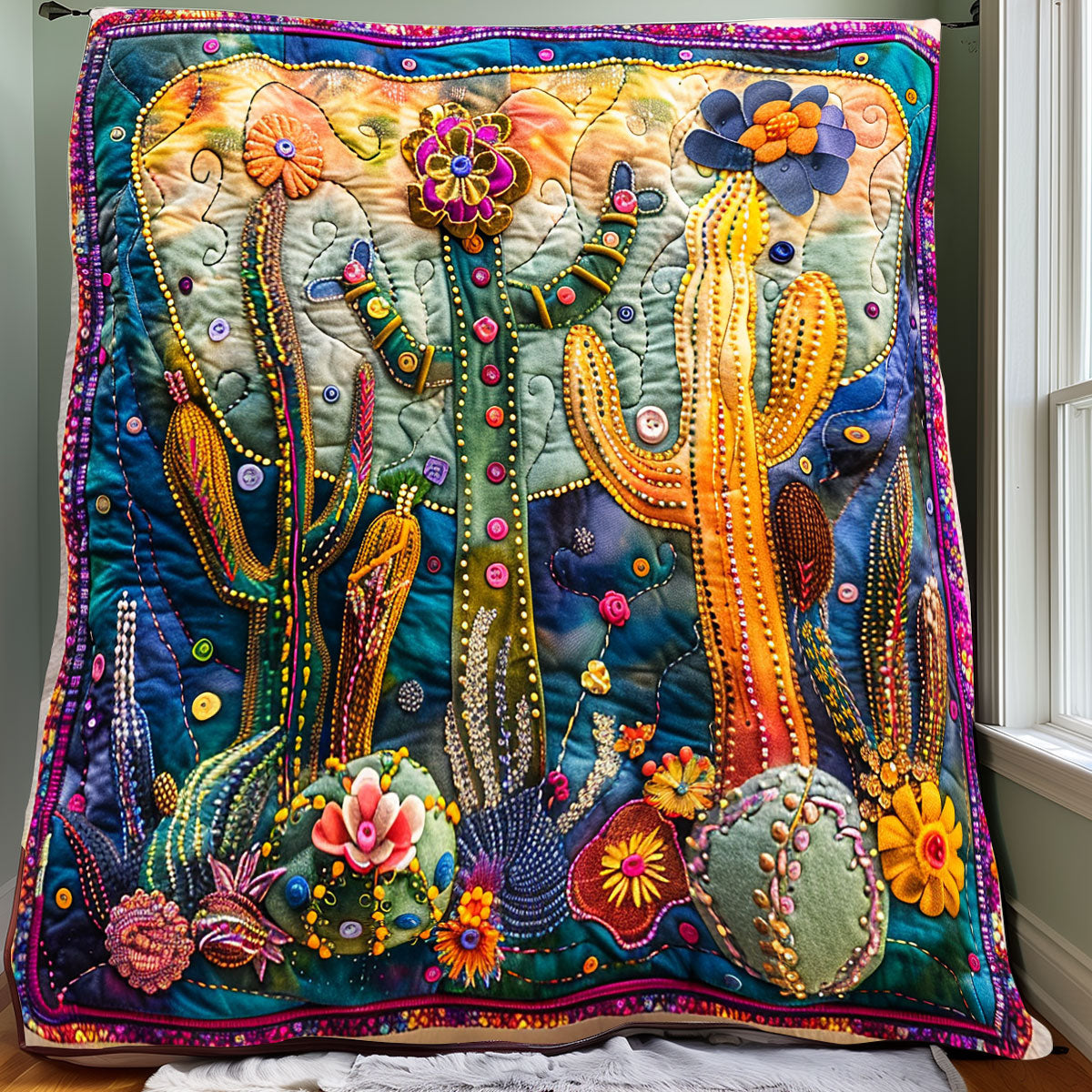 Night Bloom Cacti XR3107026CL Quilt