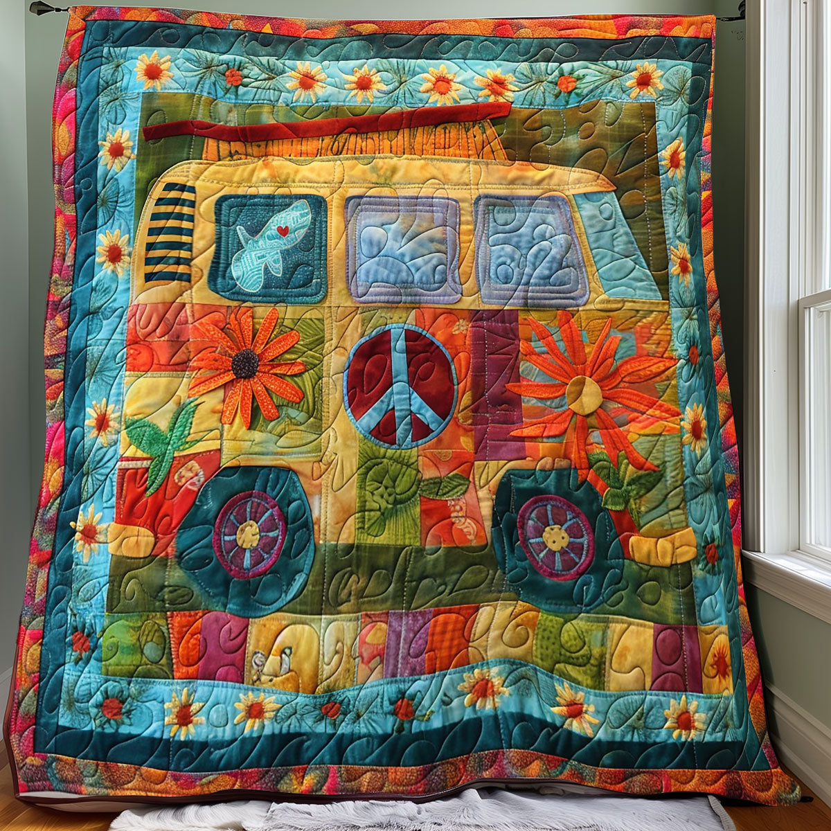 Peace Hippie Van XR2707012CL Quilt