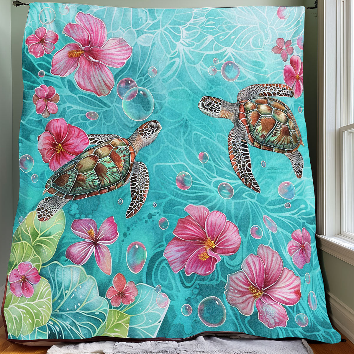 Petal Turtles XR1807010CL Quilt