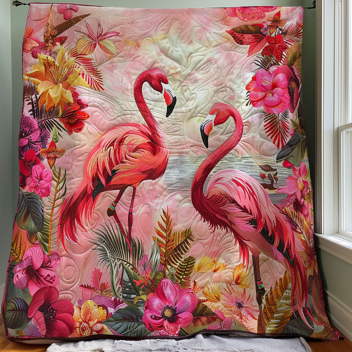 Pink Flamingo WO3007001CL Quilt