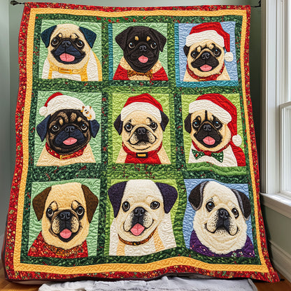 Pug Christmas Santa XR0108028CL Quilt