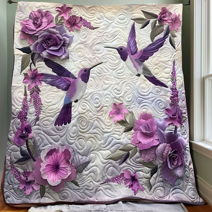 Purple Couple Hummingbird XR0807008CL Quilt