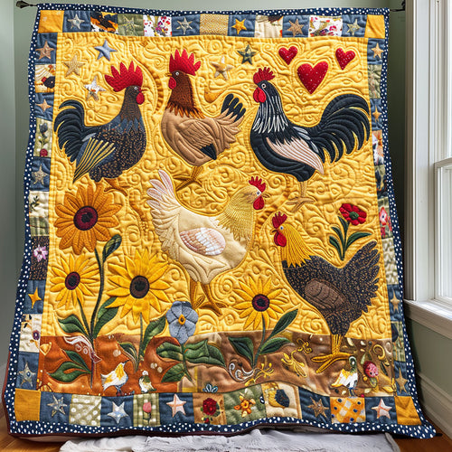 Radiant Chickens Garden XR2907021CL Quilt