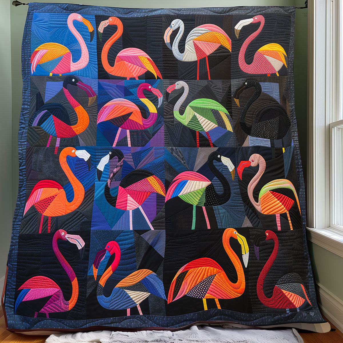 Rainbow Flamingos XR2007012CL Quilt