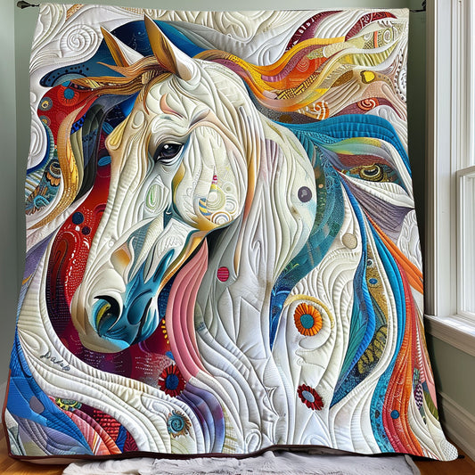 Rainbow Mane White Horse XR2708001CL Quilt