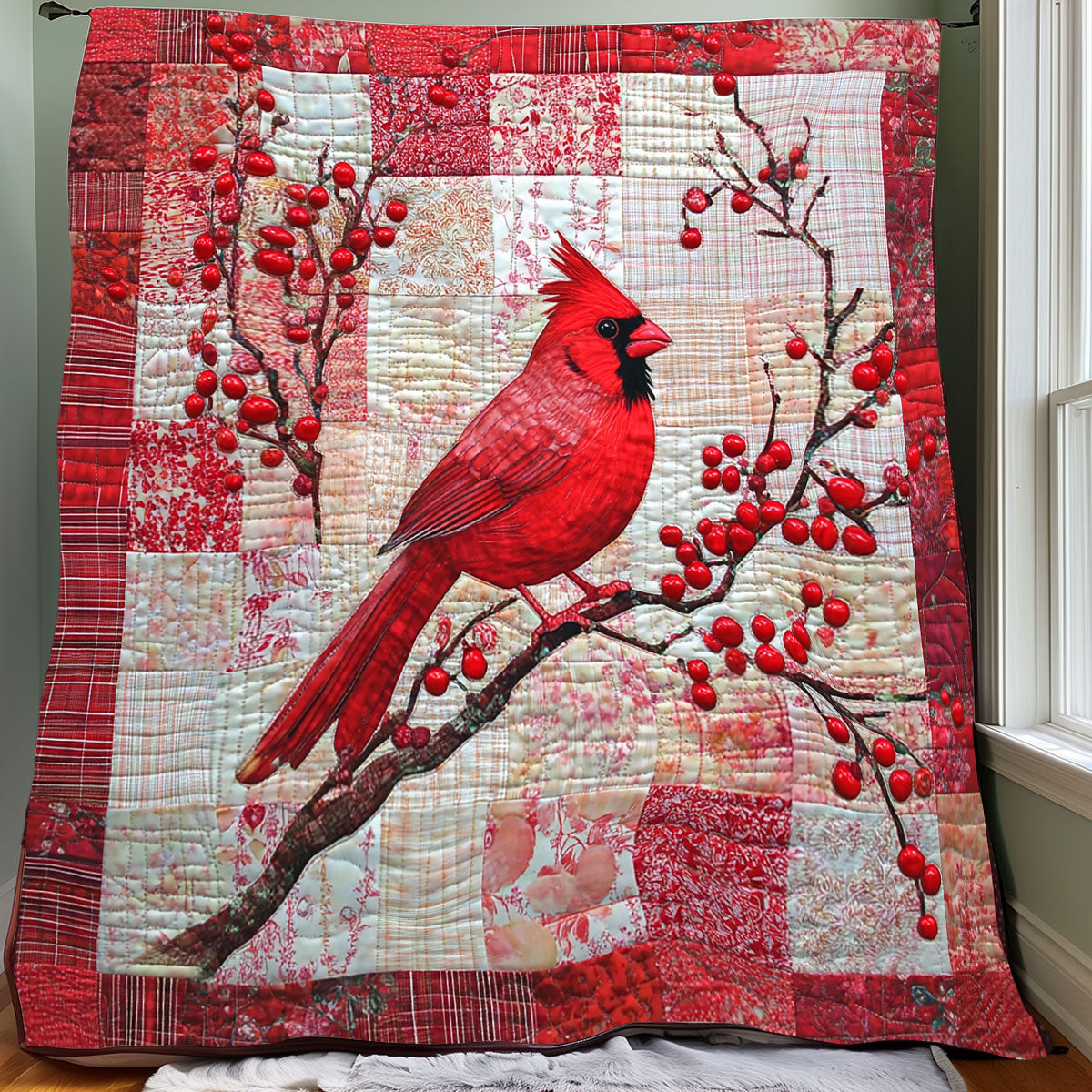 Red Cardinal Charm XR3107052CL Quilt