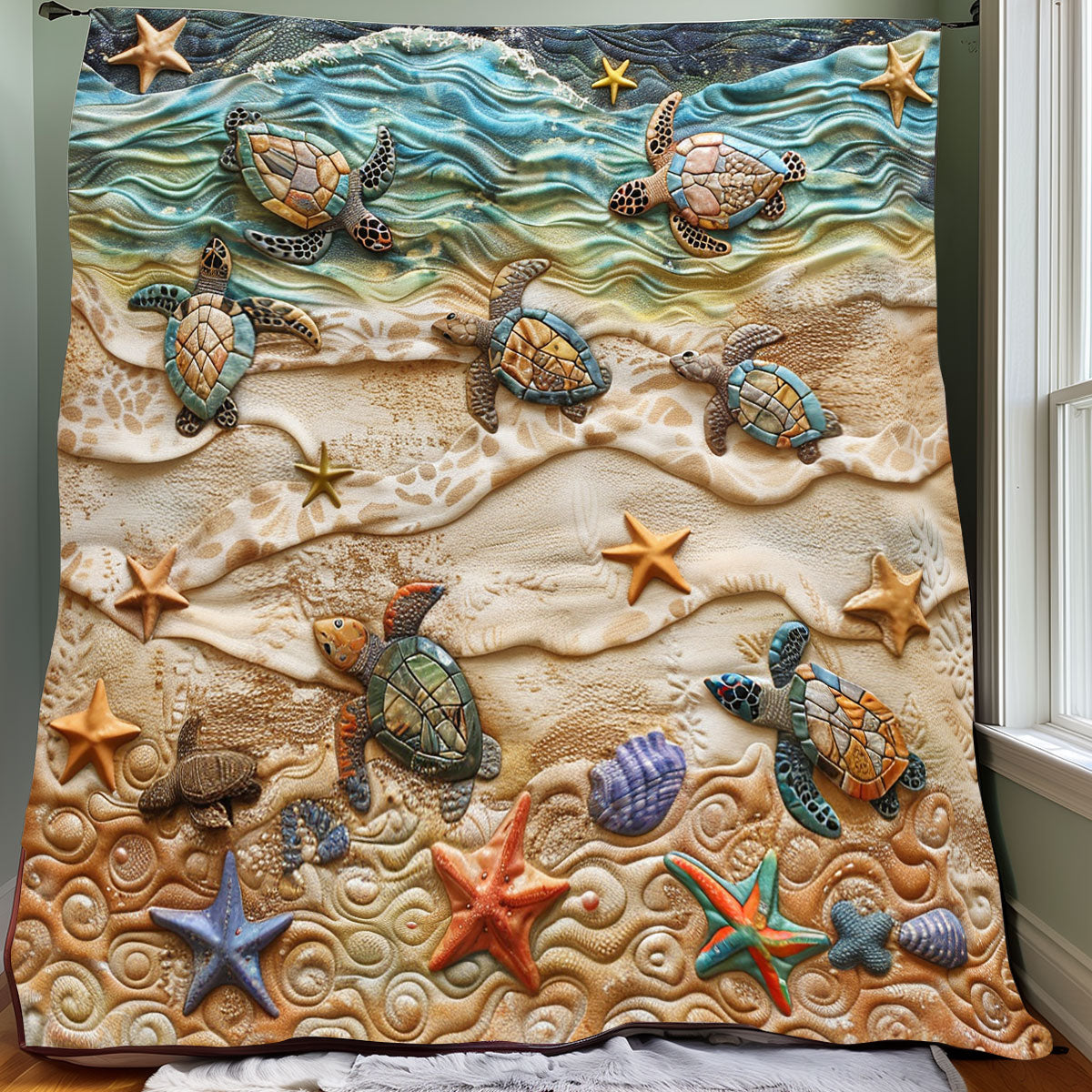 Sea Turtle And Starfish XR1807004CL Quilt