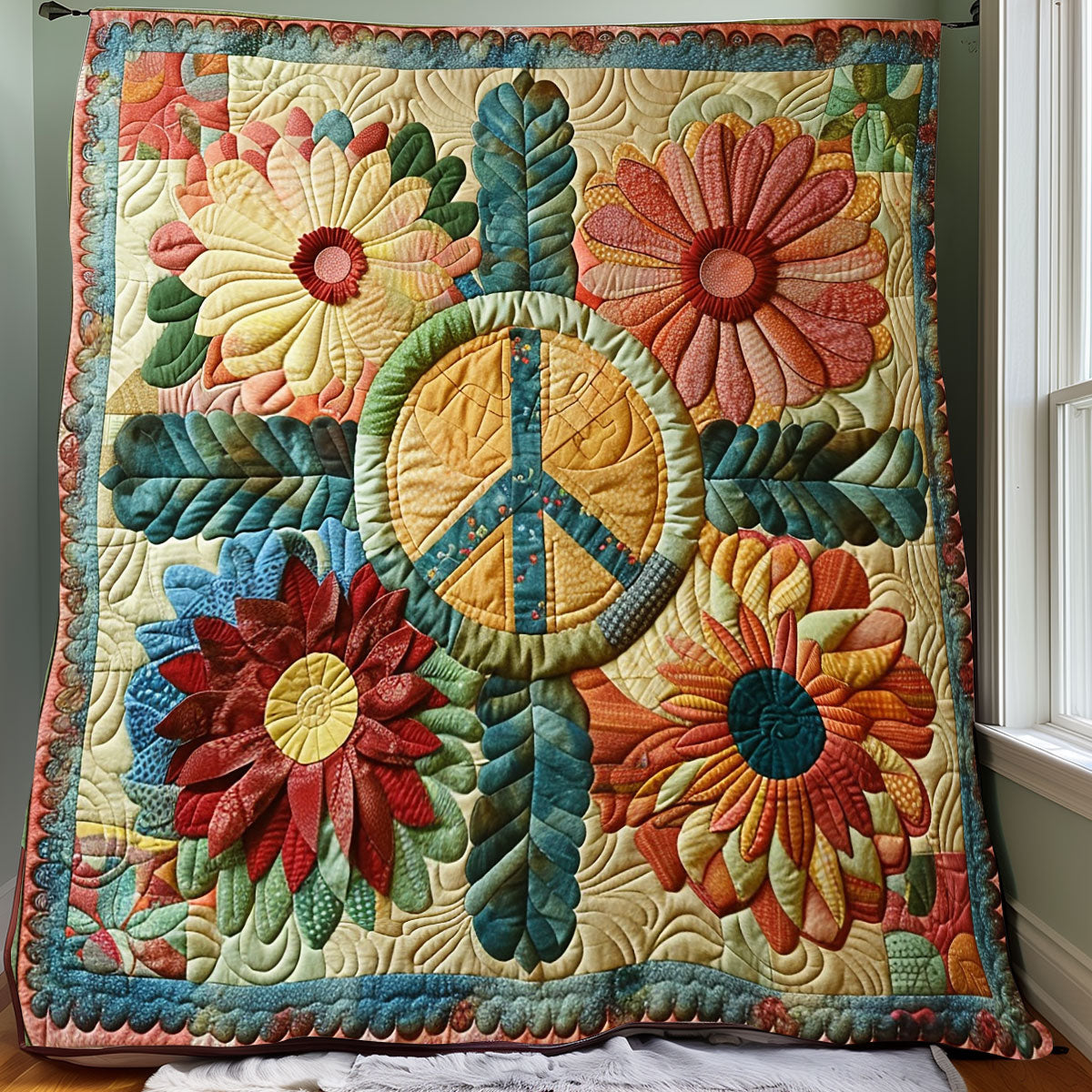 Sign Hippie Flower XR2207003CL Quilt