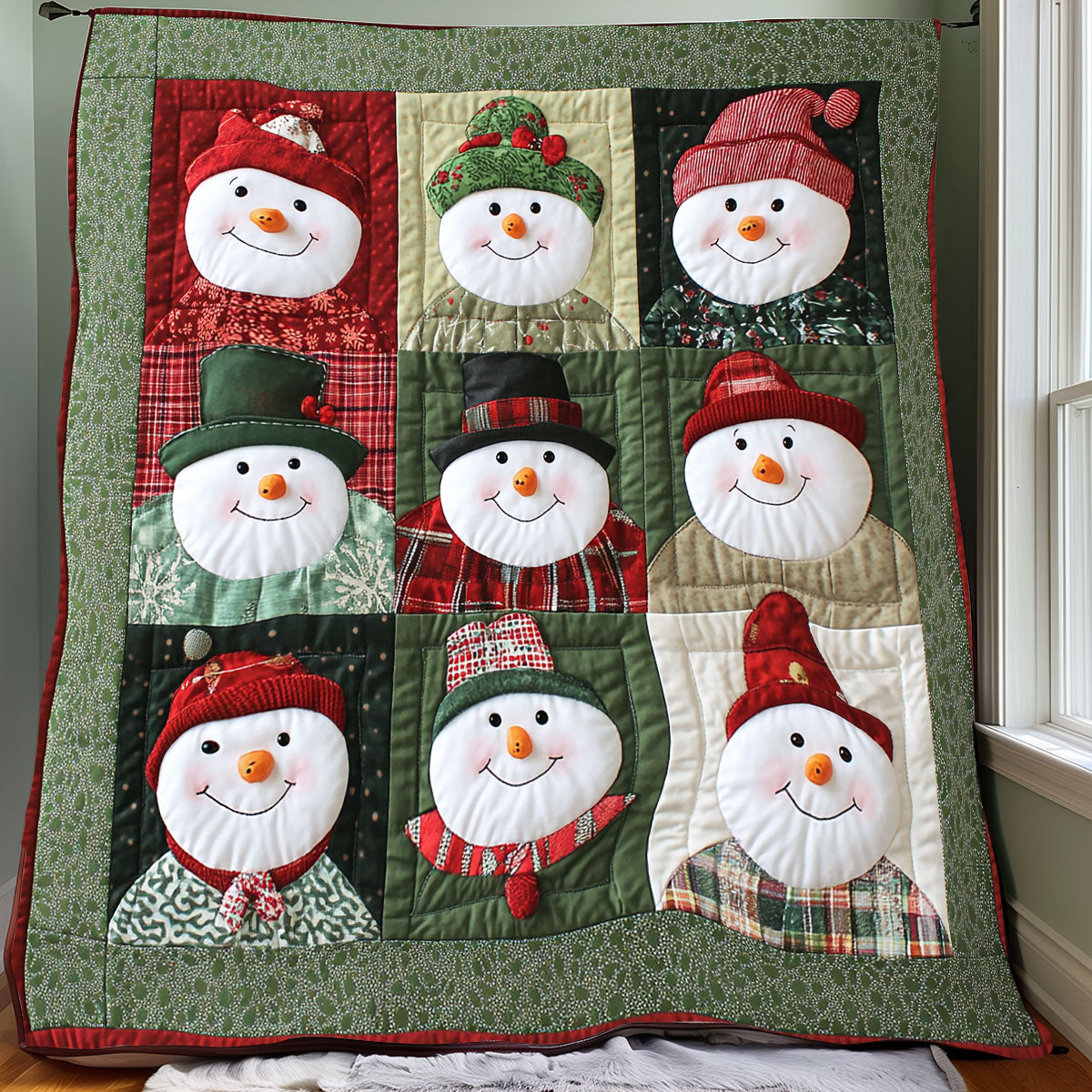 Smiling Snowman Christmas Xr0508041CL Quilt