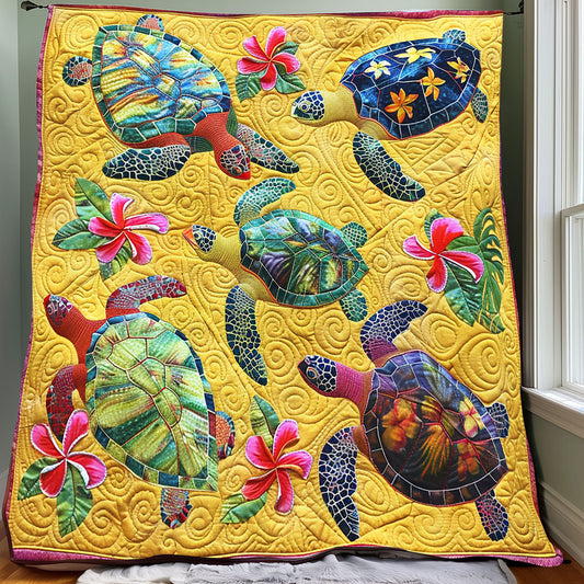 Summer Flower Turtles XR1308047CL Quilt