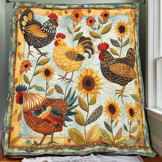 Sunlit Haven Chickens XR2907016CL Quilt