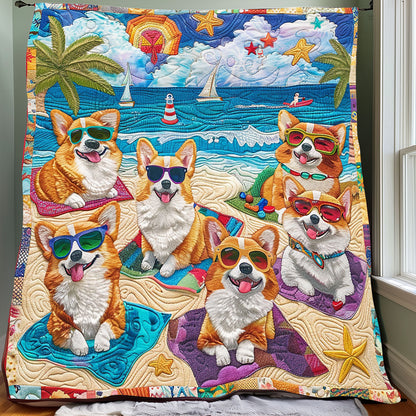 Sunny Corgi Adventures XR2408014CL Quilt