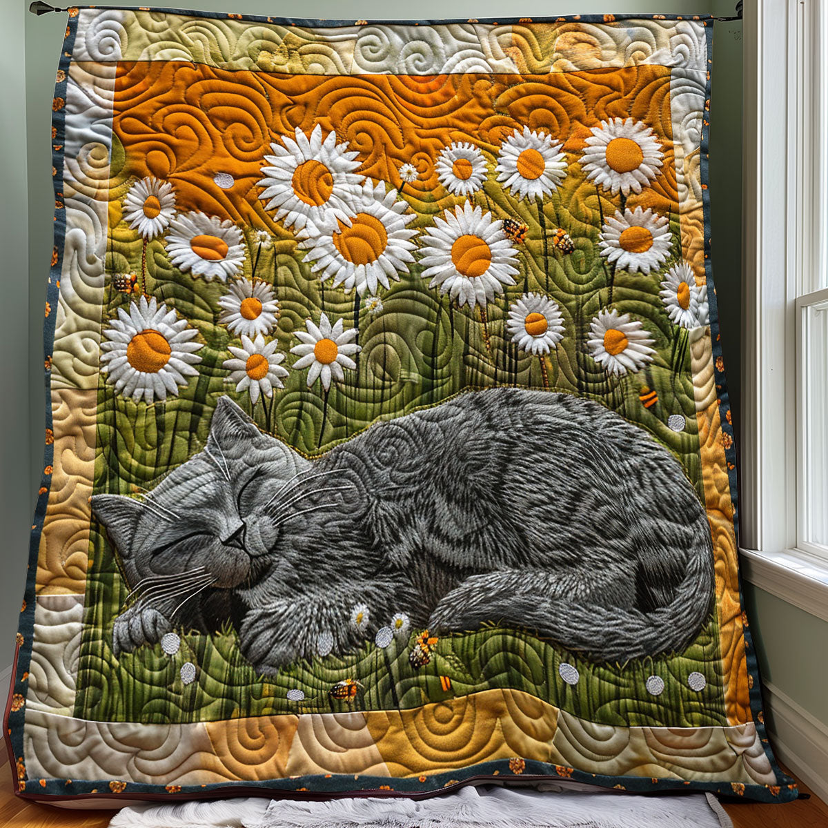 Sunny Sleeping Cat XR3007048CL Quilt