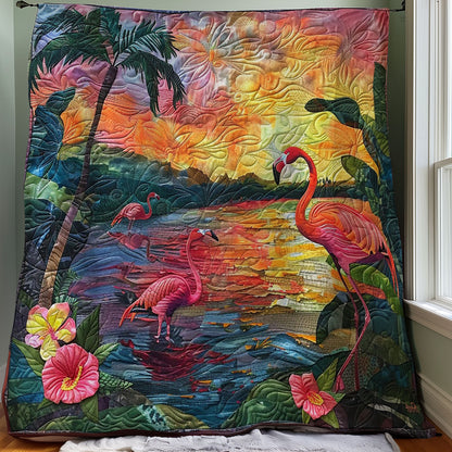 Sunset With Flamingo WO3007010CL Quilt