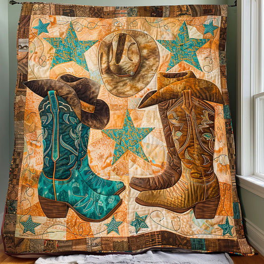 Teal And Brown Boots XR2007002CL Quilt