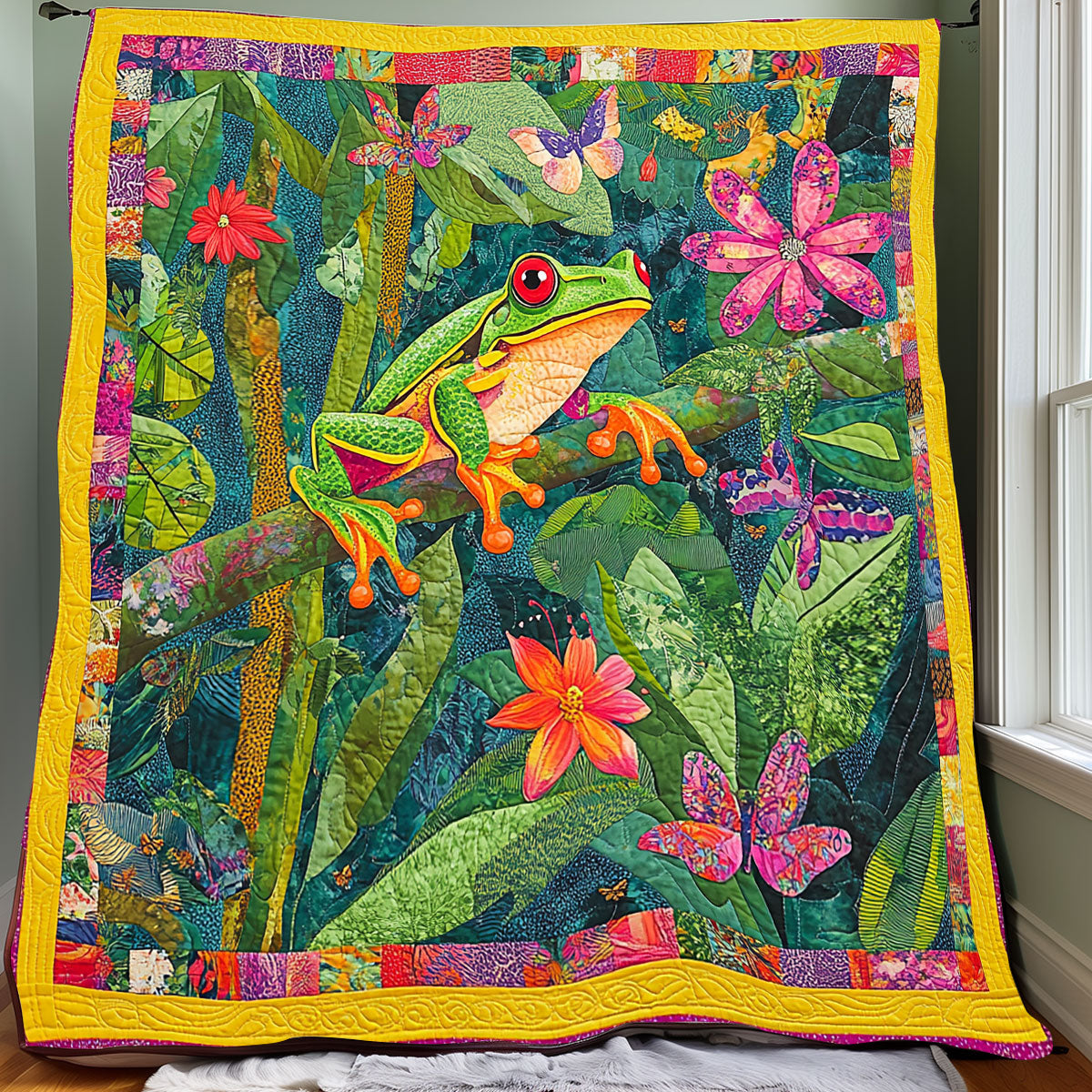 Tropical Frog XR0708013CL Quilt