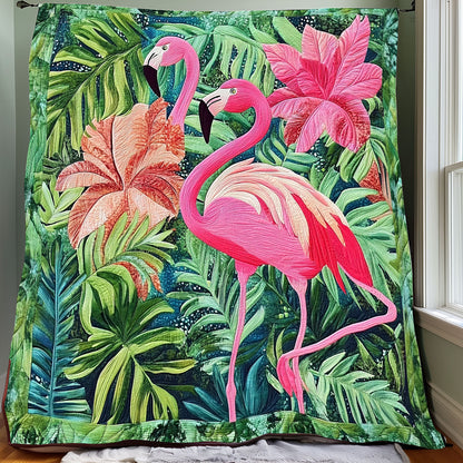 Tropical Jungle Flamingos XR0608045CL Quilt